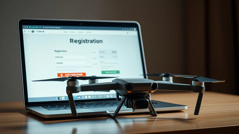 DJI Flip with camera, operator records and a French leisure-flight planning note prepared before a local site decision