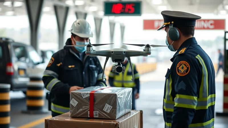 DJI drone carton, carrier paperwork and receiving record prepared for a China import decision