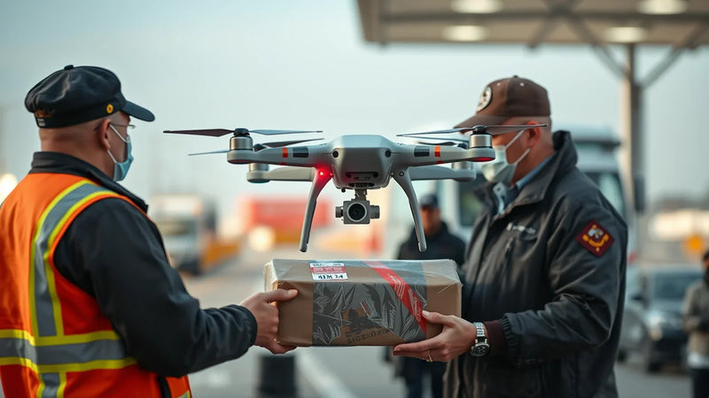 Used drone handed to customs staff for a documented Canada-to-Thailand export shipment