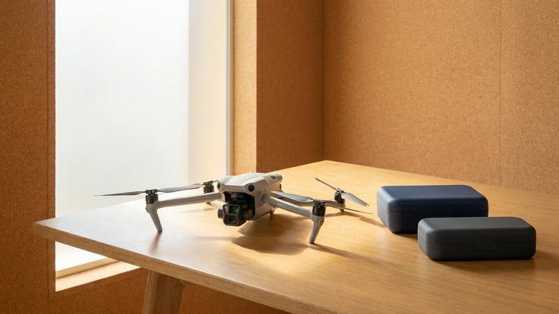 DJI Air 3S with verified compatible propeller options prepared for evidence based comparison