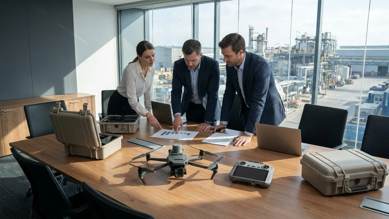DJI Mavic 3 Enterprise mission requirements reviewed at a procurement table