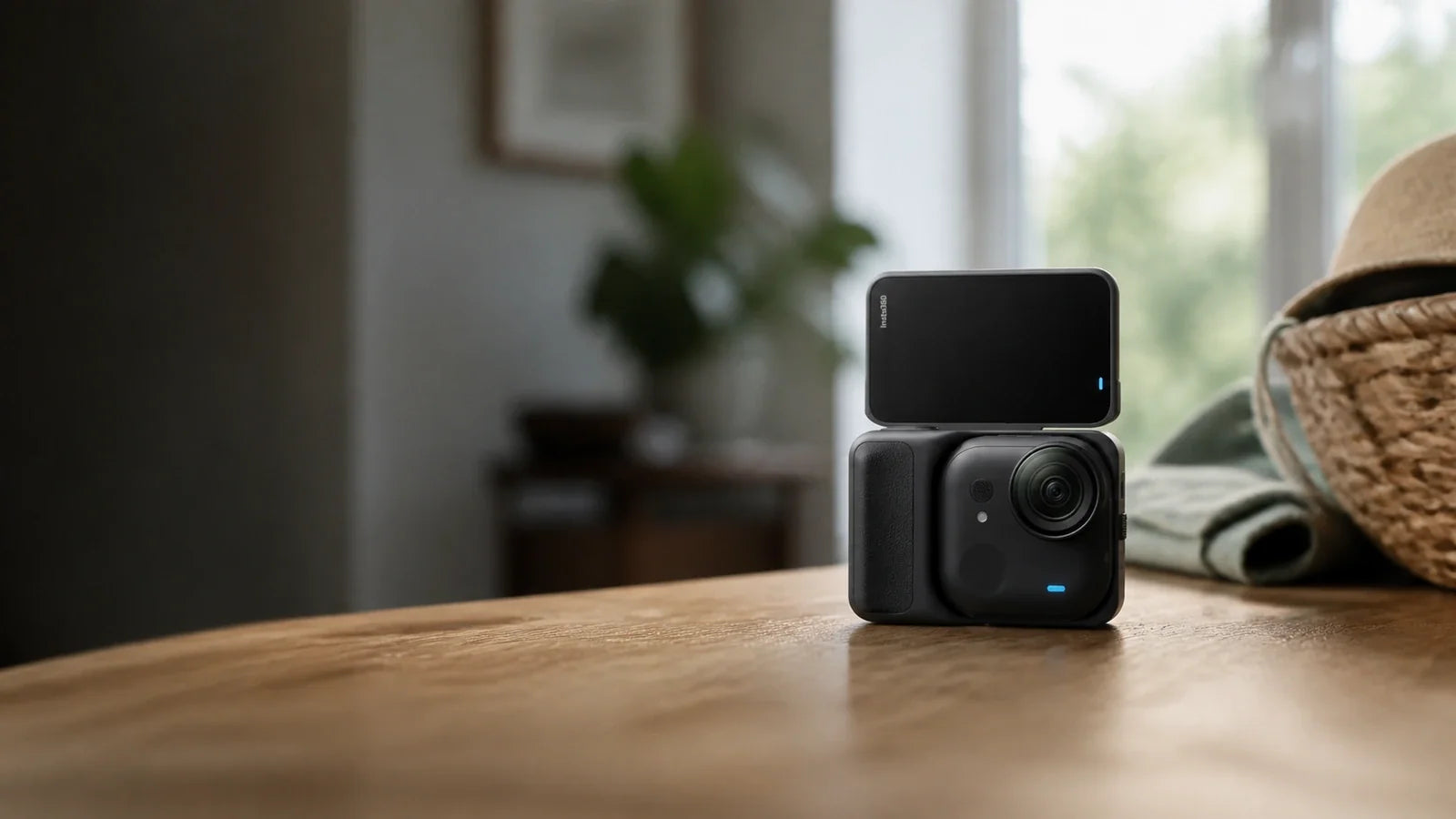 Insta360 GO Ultra in a premium travel setting prepared for transparent diagnosis