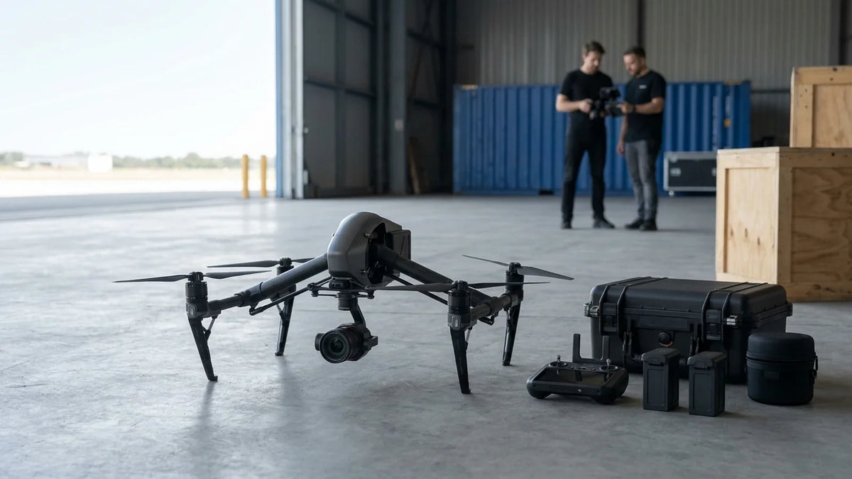 DJI Inspire 3 cinema system prepared for RTK gimbal power and link diagnosis