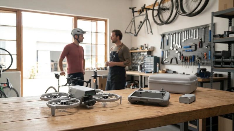 DJI Flip prepared for propeller guard camera power and flight diagnosis