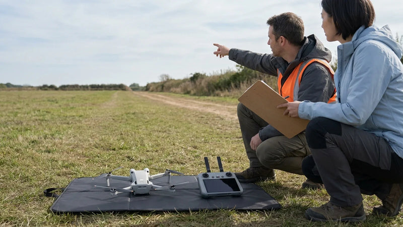 DJI Mini 4 Pro and DJI RC 2 prepared for a controlled signal health check