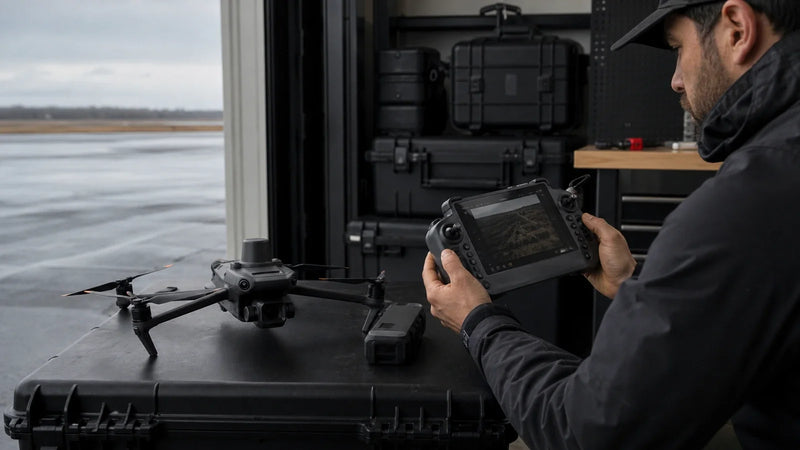 DJI Mavic 3 Enterprise and RC Pro Enterprise prepared for a command telemetry and live video link lesson