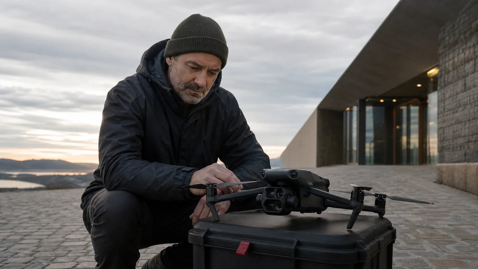 DJI Mavic 3 Pro prepared for a professional lesson on camera sensors gimbal stabilization and payload evidence