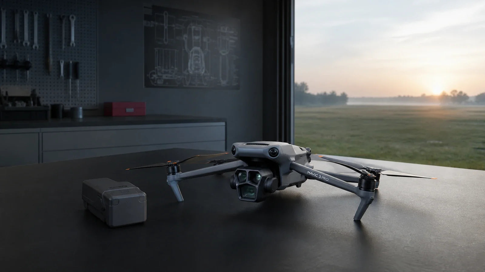 DJI Mavic 3 Pro prepared for a professional lesson on batteries ESCs brushless motors propellers and controlled thrust