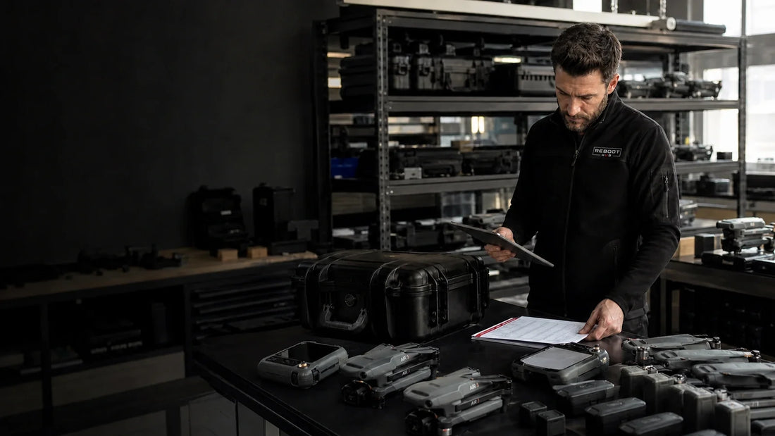 Reboot Hub wholesale specialist reviewing documented DJI inventory for a professional allocation