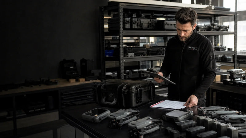 Reboot Hub wholesale specialist reviewing documented DJI inventory for a professional allocation