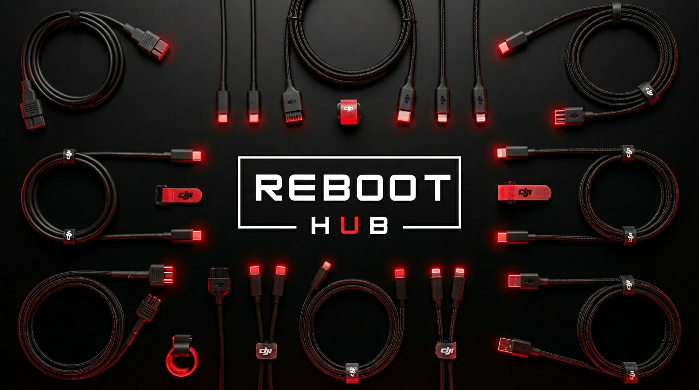 DJI drone power and data cables with connector-fit checks by Reboot Hub
