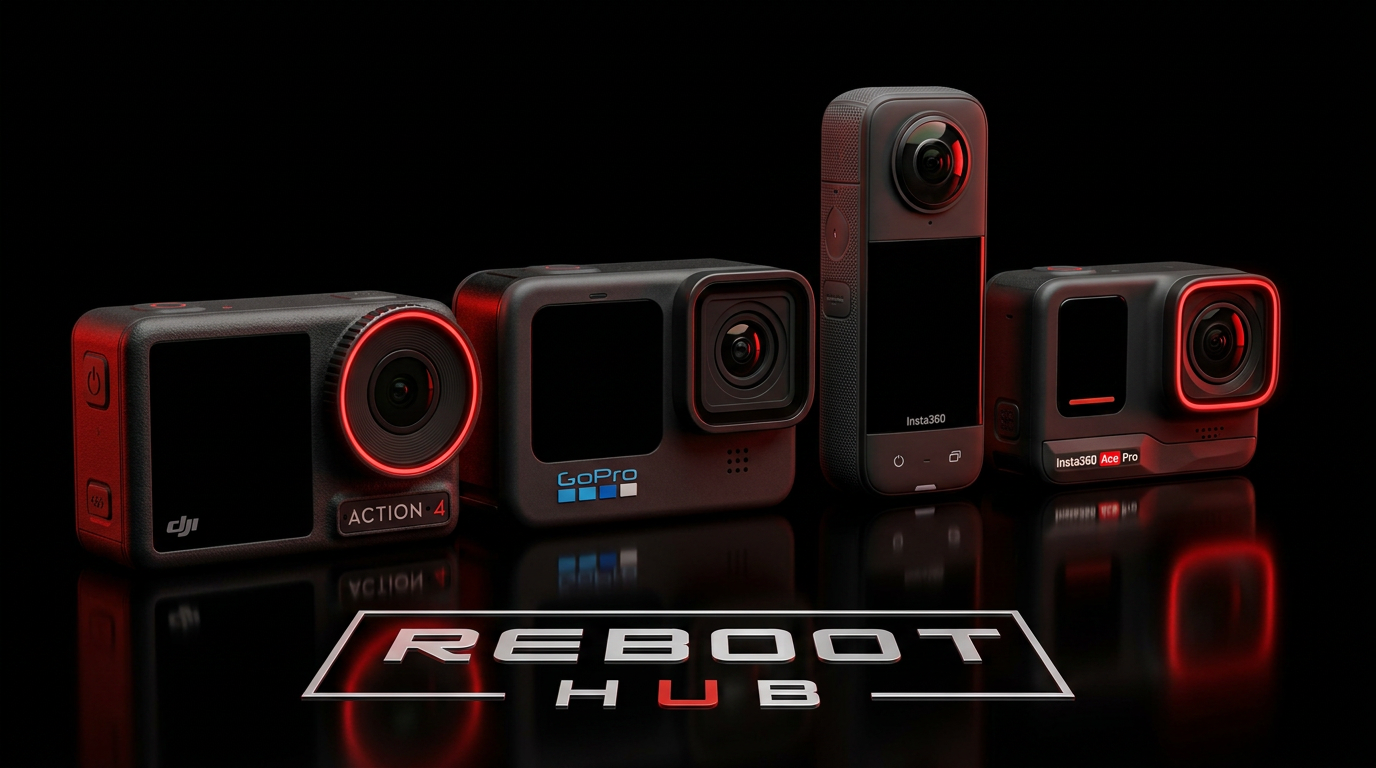 Pre-owned DJI GoPro and Insta360 action cameras inspected by Reboot Hub
