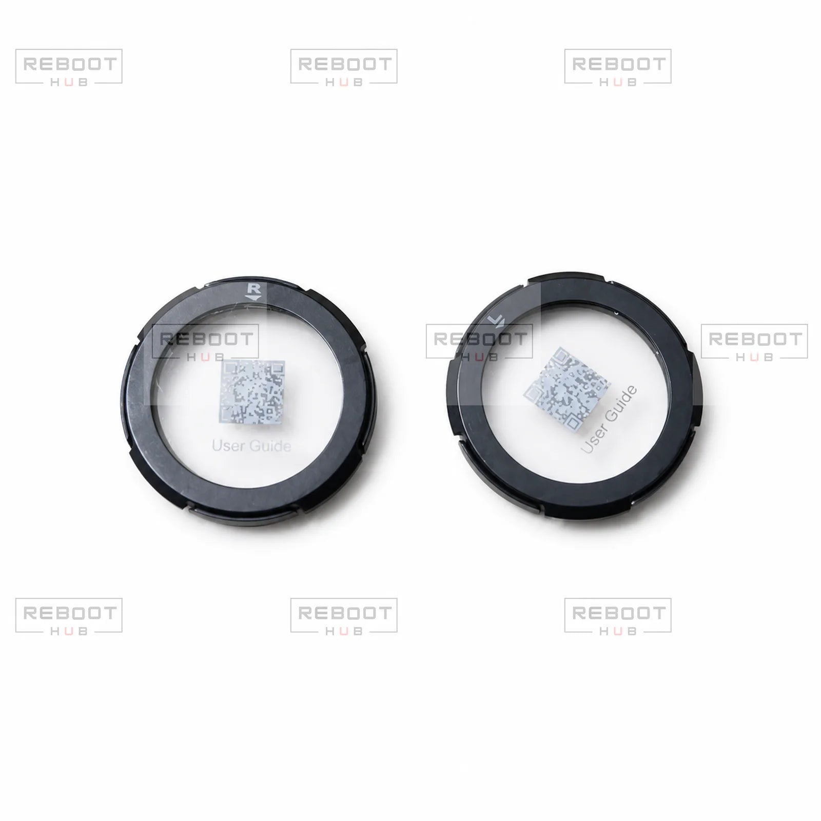 OEM-pulled DJI Goggles 2 eyeglass frame pair on a white background, with right and left markings visible