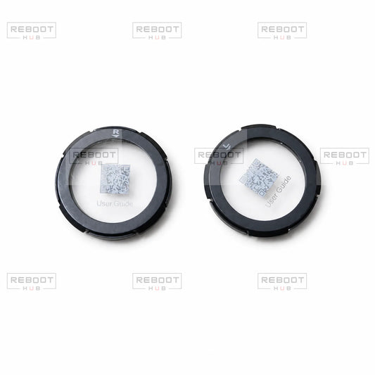OEM-pulled DJI Goggles 2 eyeglass frame pair on a white background, with right and left markings visible