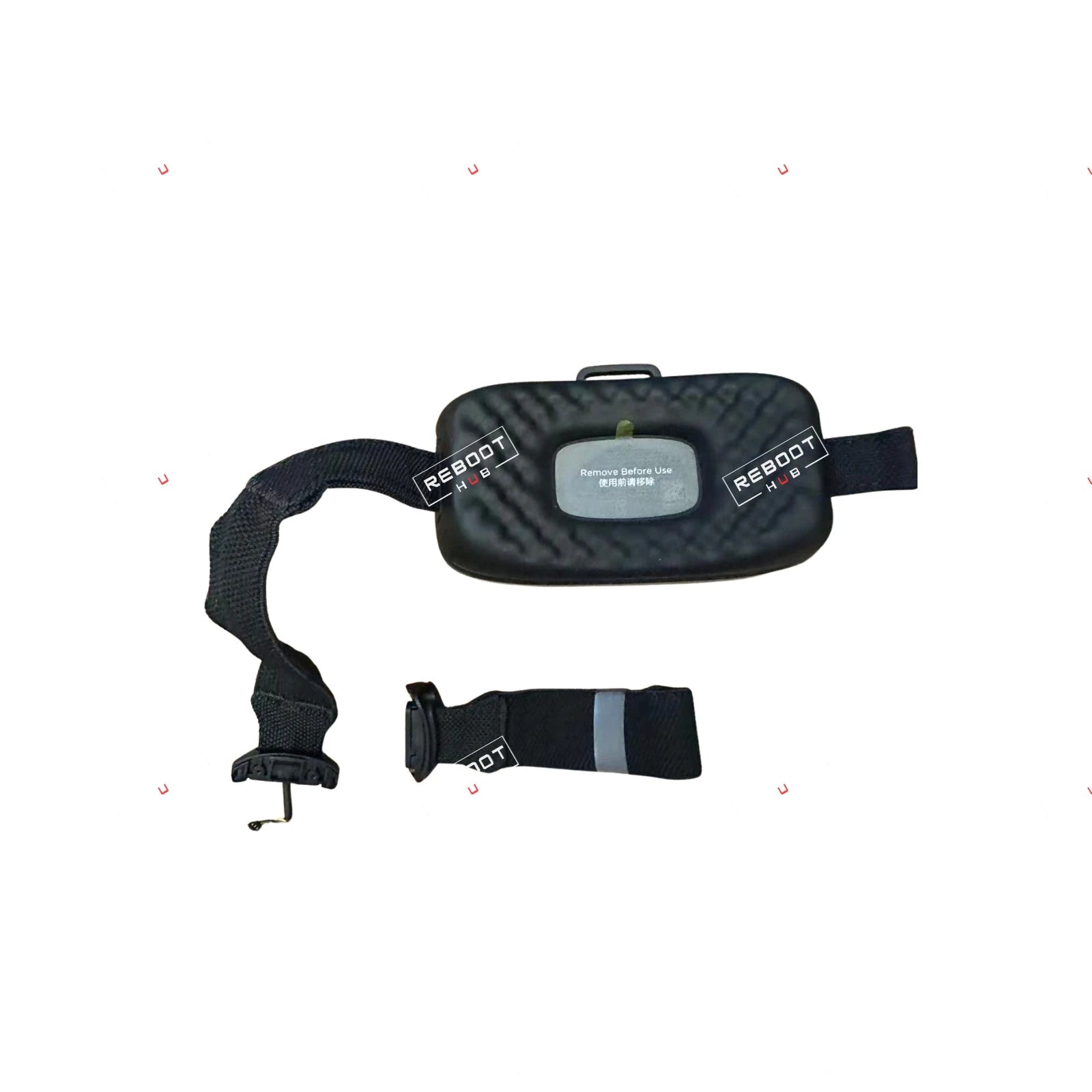 OEM-pulled DJI Goggles Integra battery compartment and headband assembly, padded inner view