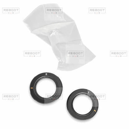 OEM-pulled DJI Goggles 2 eyeglass frame pair with protective pouch on a white background