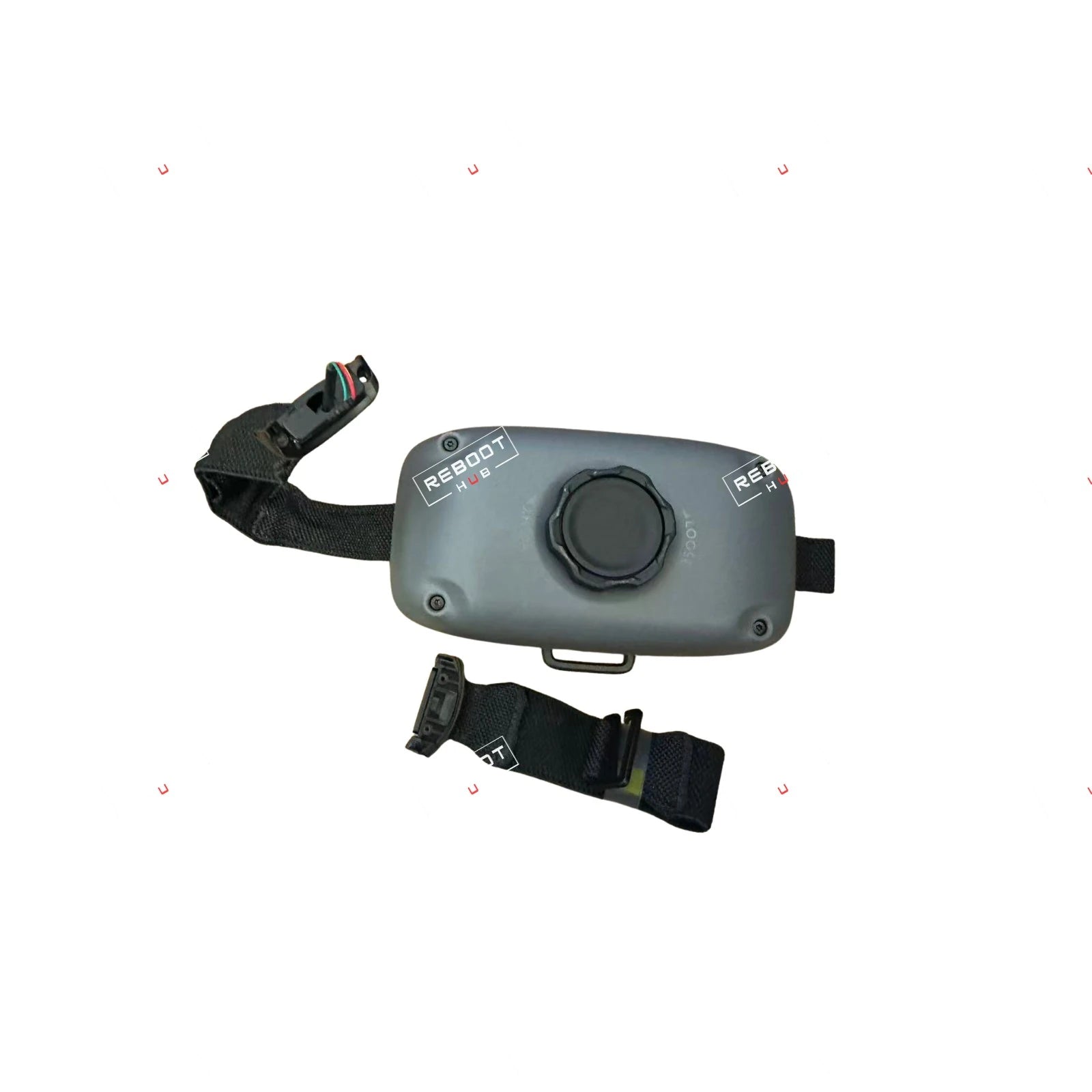 OEM-pulled DJI Goggles Integra battery compartment and headband assembly, outer view