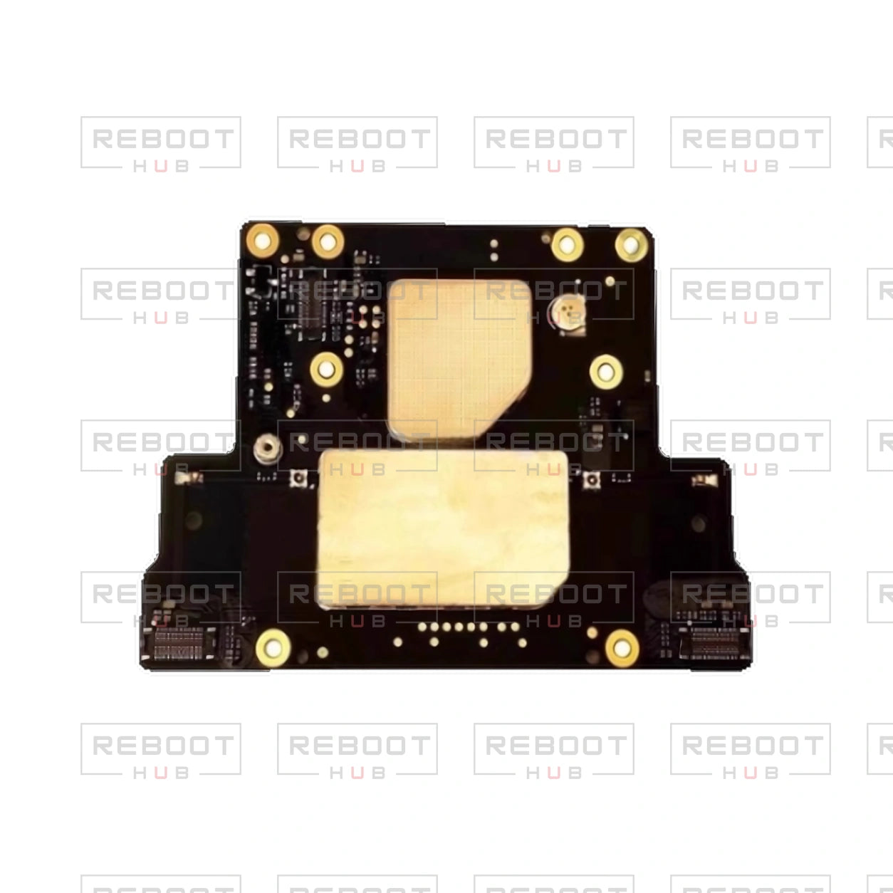 OEM-pulled DJI Air 2S GPS and IMU Module on white with Reboot Hub watermark overlay — source view 5