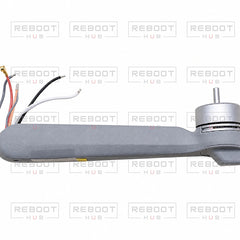 DJI Air 2S Rear Left Arm Module close detail view on white with Reboot Hub watermark overlay