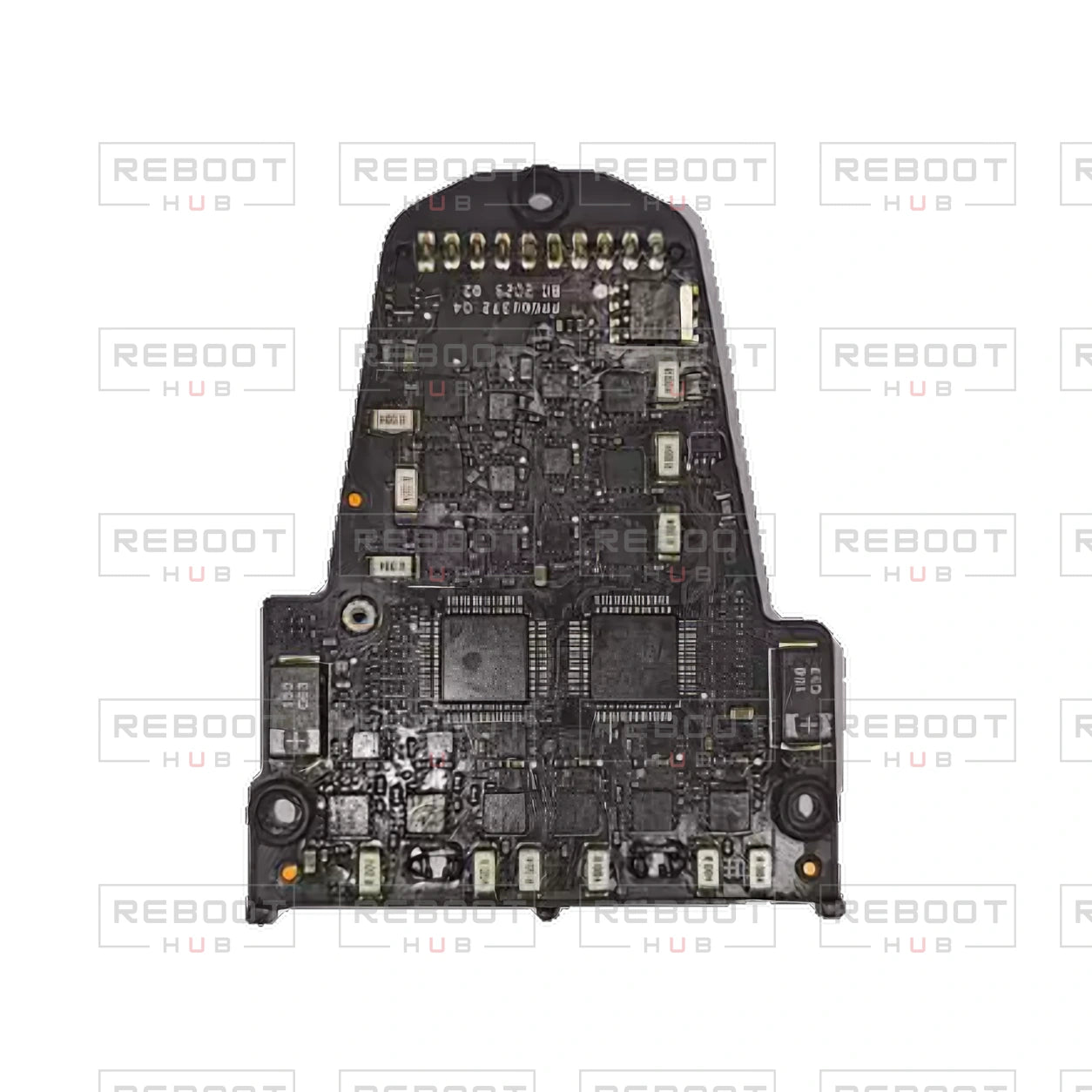 OEM-pulled DJI Mavic Air 2 ESC Board on white with Reboot Hub watermark overlay — source view 3