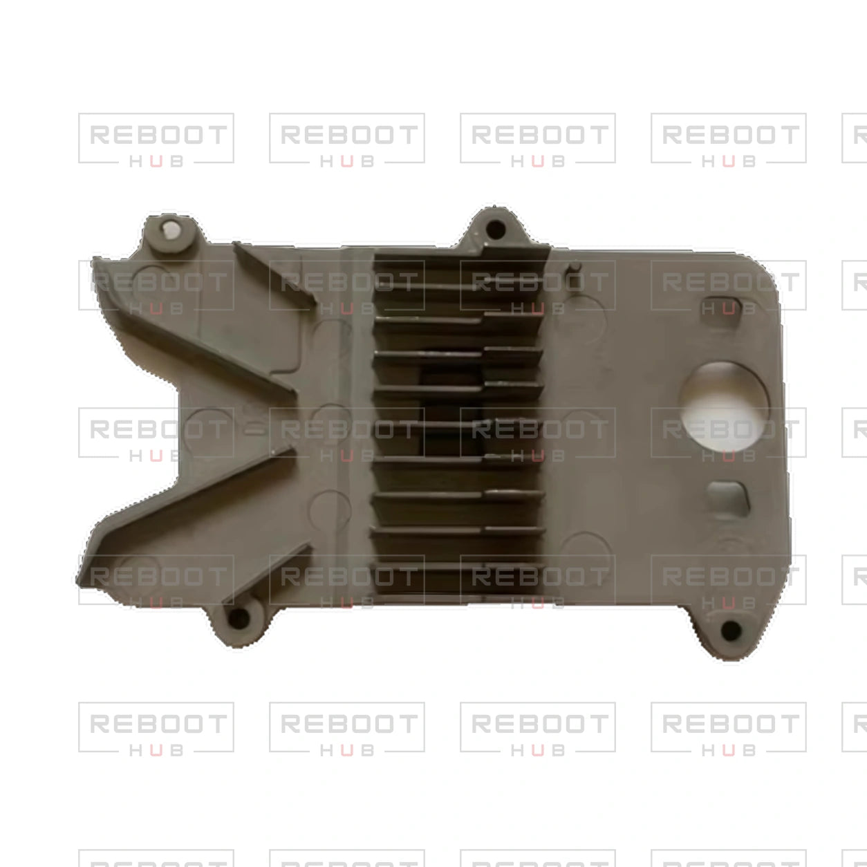 OEM-pulled DJI Air 2S Motherboard Heat Sink on white with Reboot Hub watermark overlay — source view 1