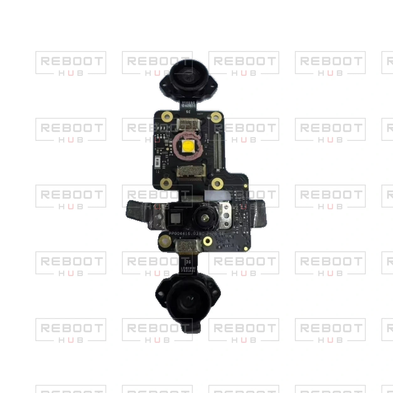 OEM-pulled DJI Air 3S Downward Vision Module on white with Reboot Hub watermark overlay — source view 1
