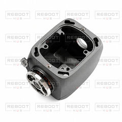 DJI Air 2S Gimbal Lens Frame with Pitch Motor close detail view on white with Reboot Hub watermark overlay