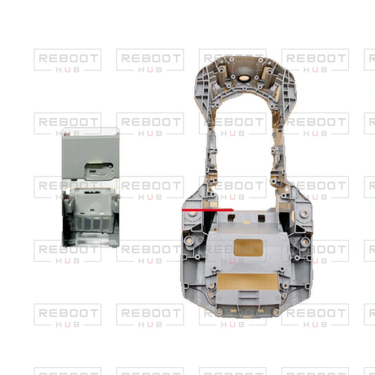 OEM-pulled DJI Air 2S Aircraft Middle Frame without Filter or Dust Plug on white with Reboot Hub watermark overlay — source view 1