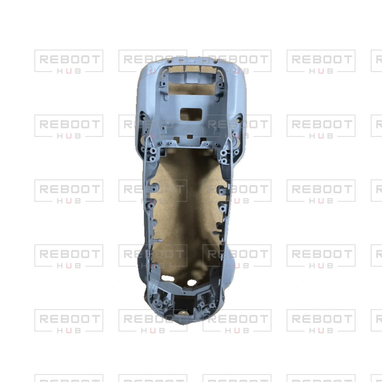 OEM-pulled DJI Air 2S Aircraft Middle Frame without Filter or Dust Plug on white with Reboot Hub watermark overlay — source view 4