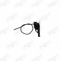 DJI Mavic Air Front Right Landing Gear Antenna close detail view on white with Reboot Hub watermark overlay