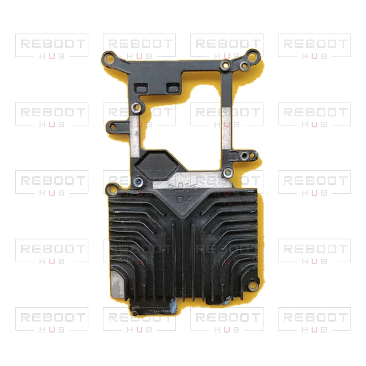 DJI Spark GPS Module Bracket close detail view on white with Reboot Hub watermark overlay
