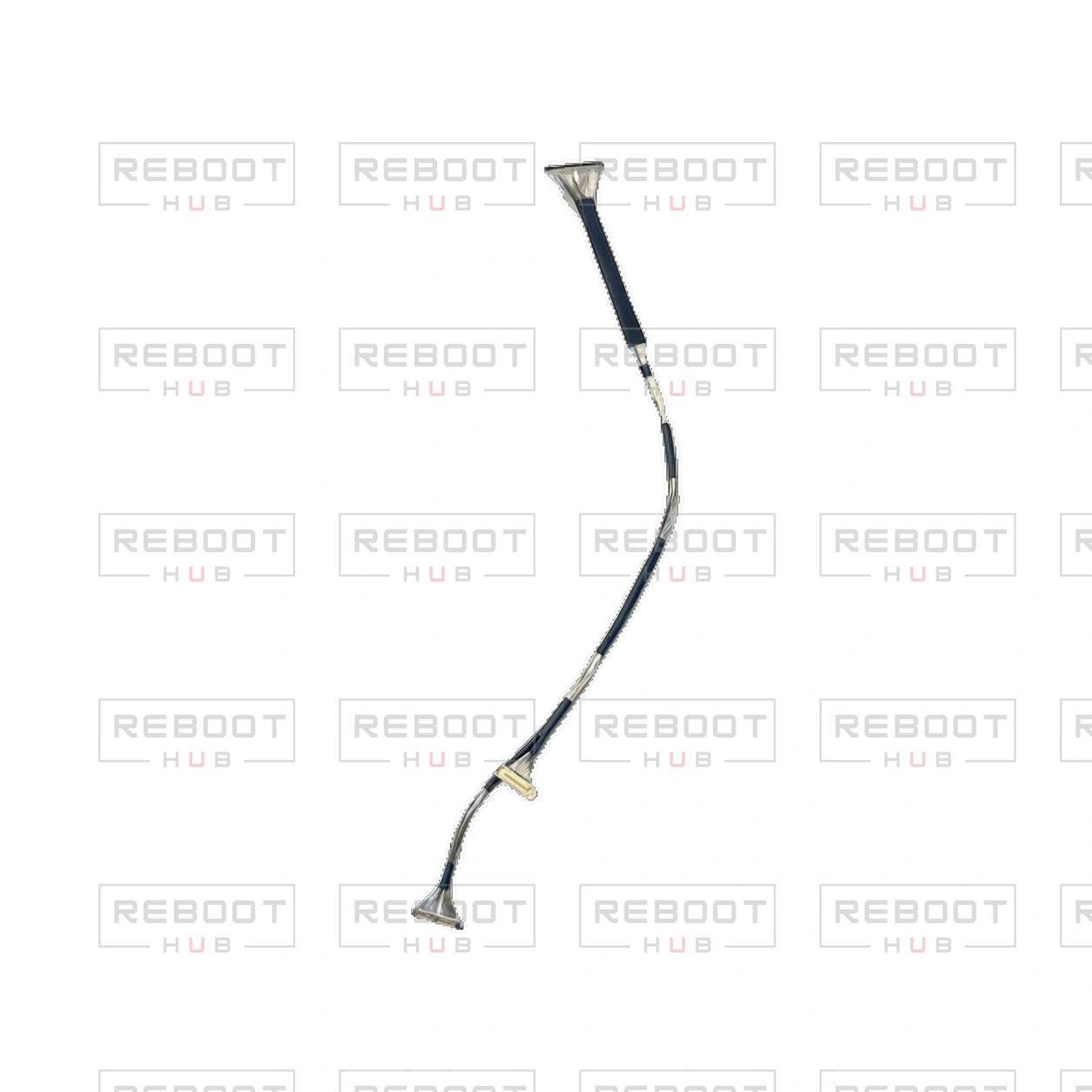 OEM-pulled DJI Air 2S Gimbal PTZ Signal Flexible Flat Cable on white with Reboot Hub watermark overlay — source view 3