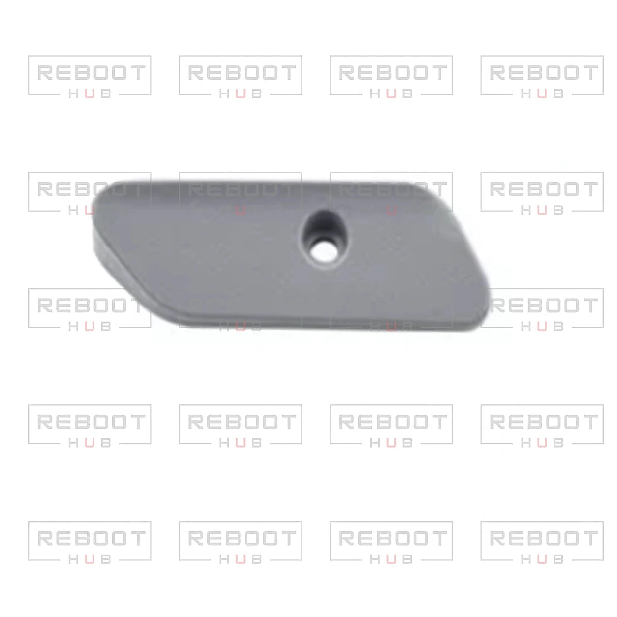DJI Air 2S Front Left Arm Hinge Cover close detail view on white with Reboot Hub watermark overlay