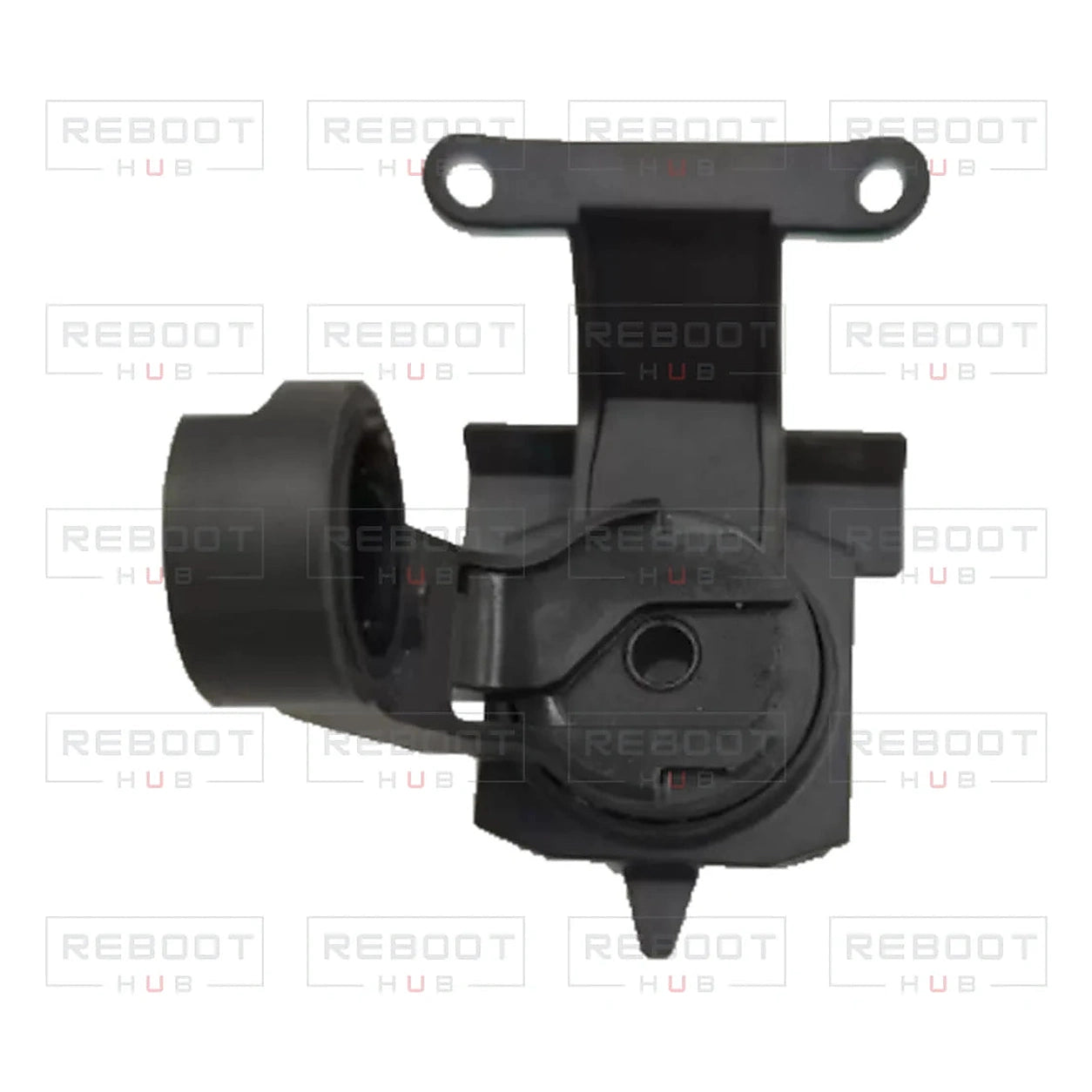 DJI Mavic Air 2 Gimbal Upper Bracket with Motor close detail view on white with Reboot Hub watermark overlay
