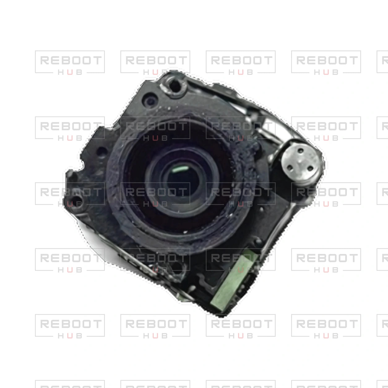 OEM-pulled DJI Air 2S Gimbal Camera Lens Core on white with Reboot Hub watermark overlay — source view 2