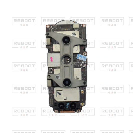OEM-pulled DJI Mavic Air 2 Motherboard on white with Reboot Hub watermark overlay — source view 1