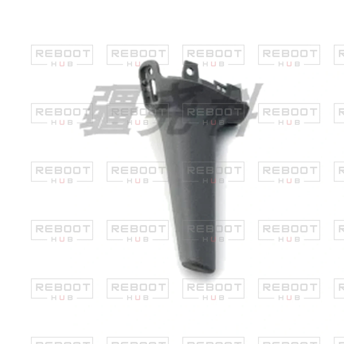 OEM-pulled DJI Air 3 Front Landing Gear Left on white with Reboot Hub watermark overlay — view 4