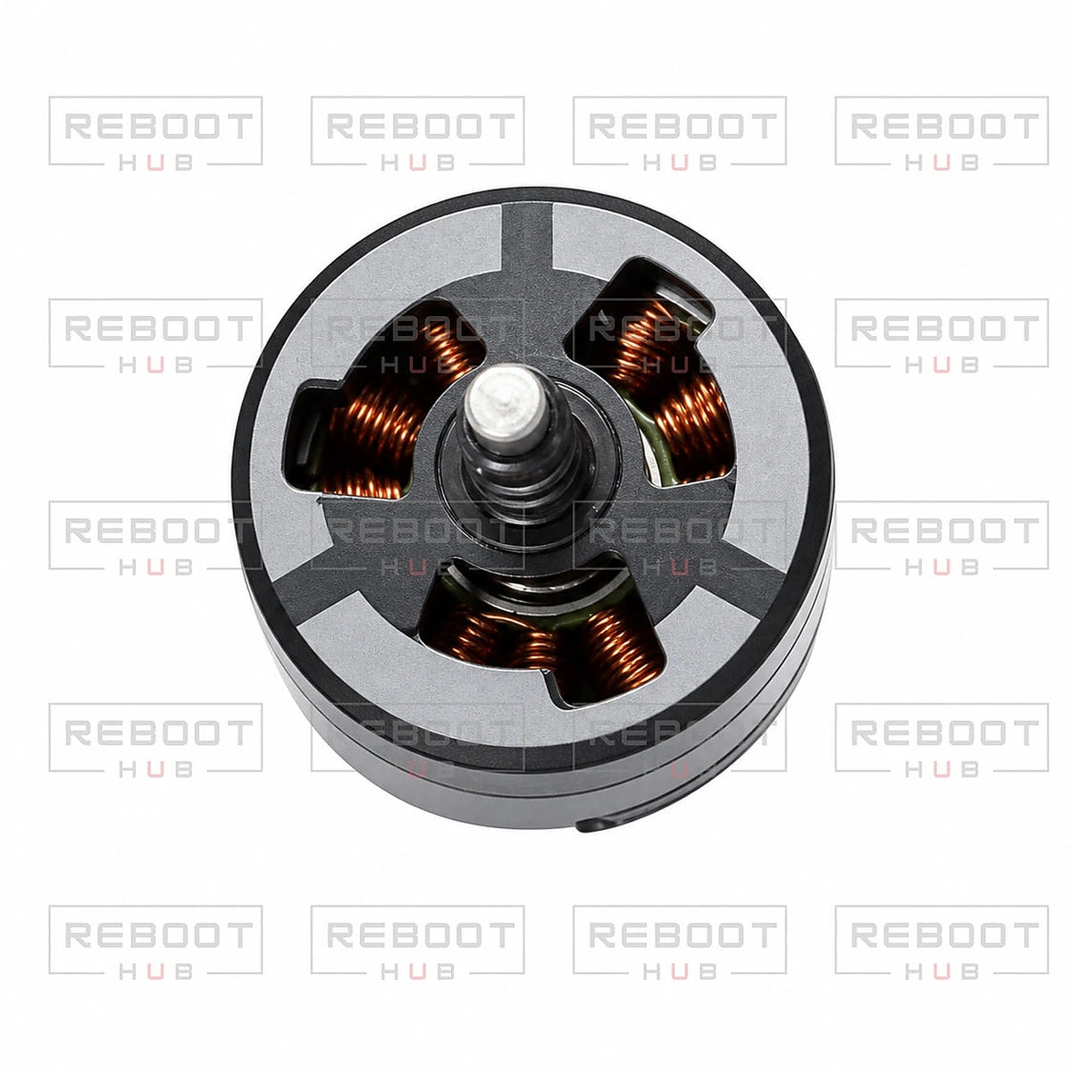 DJI Air 3S Motor CCW close detail view on white with Reboot Hub watermark overlay