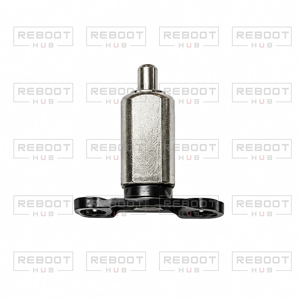 DJI Air 3 Front Arm Pivot Shaft Left close detail view on white with Reboot Hub watermark overlay