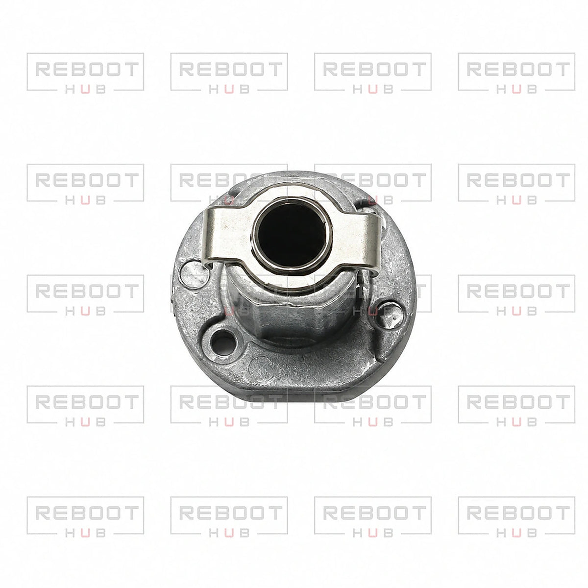 DJI Air 3 Rear Arm Pivot Shaft Left close detail view on white with Reboot Hub watermark overlay