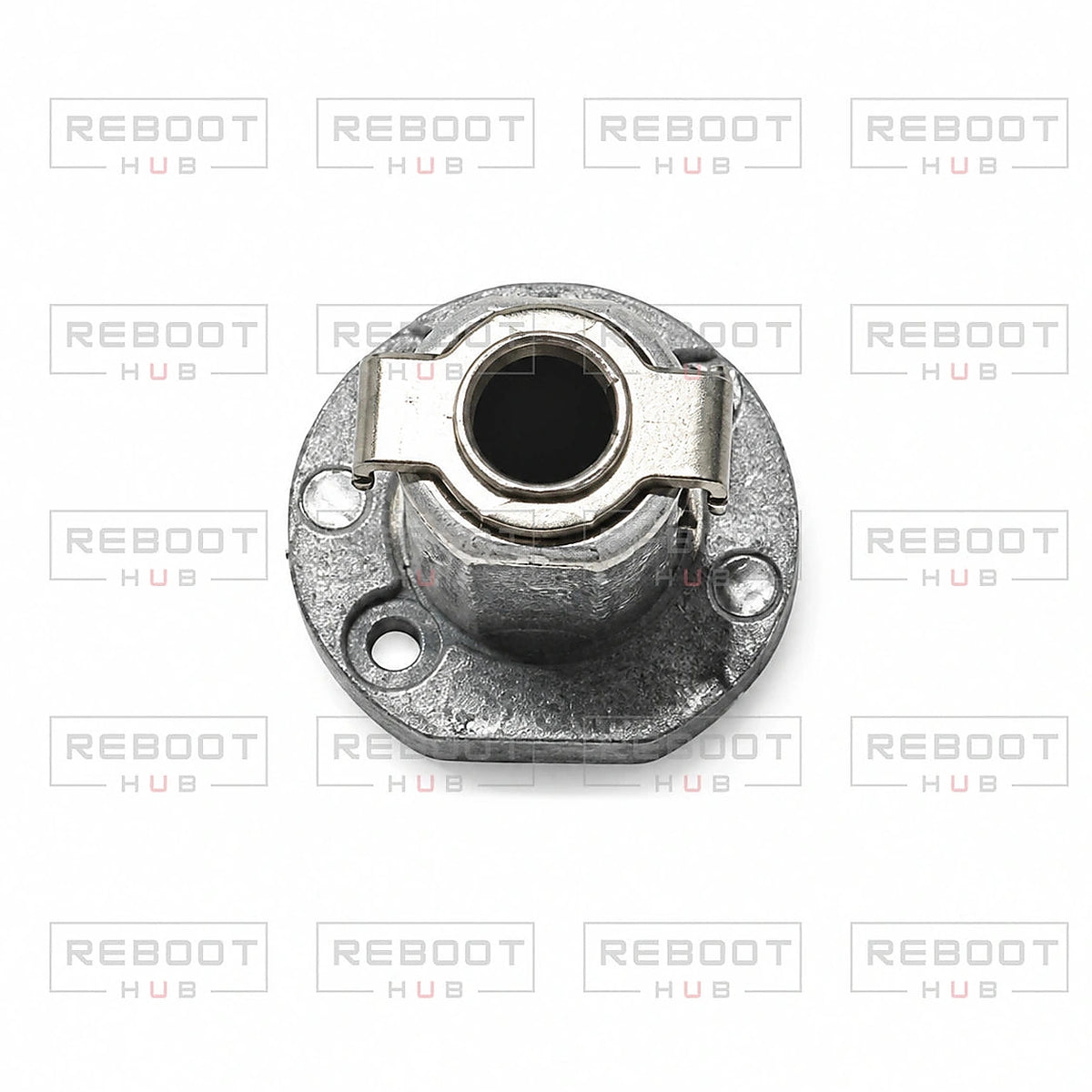 DJI Air 3 Rear Arm Pivot Shaft Right close detail view on white with Reboot Hub watermark overlay