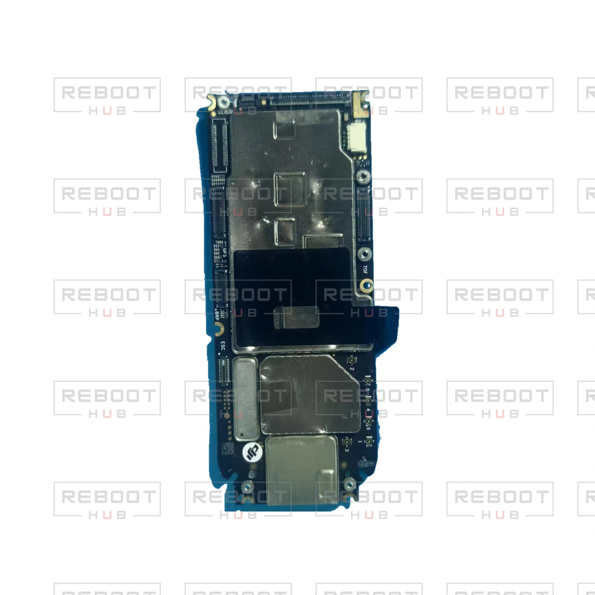 OEM-pulled DJI Air 3 Motherboard on white with Reboot Hub watermark overlay — view 3