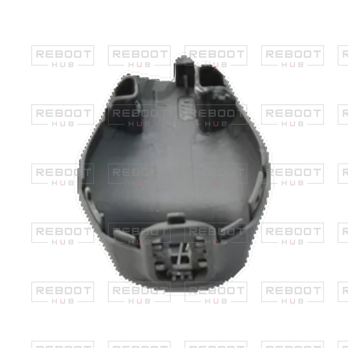 OEM-pulled DJI Air 3 Rear Landing Gear Foot Pad Left on white with Reboot Hub watermark overlay — source view 3