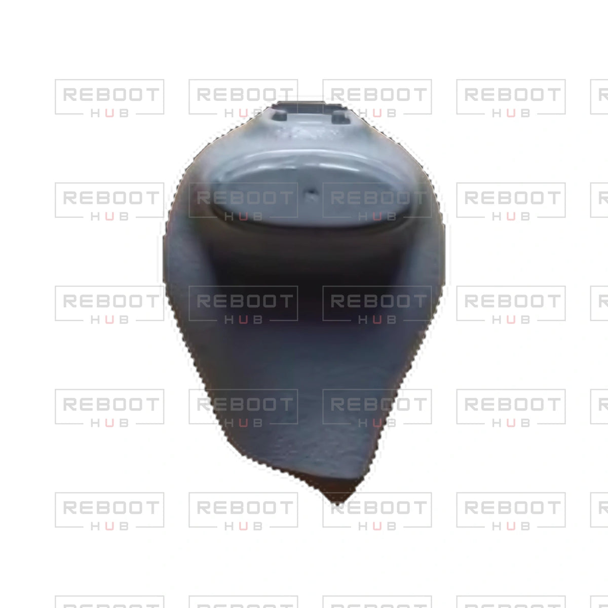 OEM-pulled DJI Air 3S Rear Landing Gear Foot Pad Right on white with Reboot Hub watermark overlay — source view 2