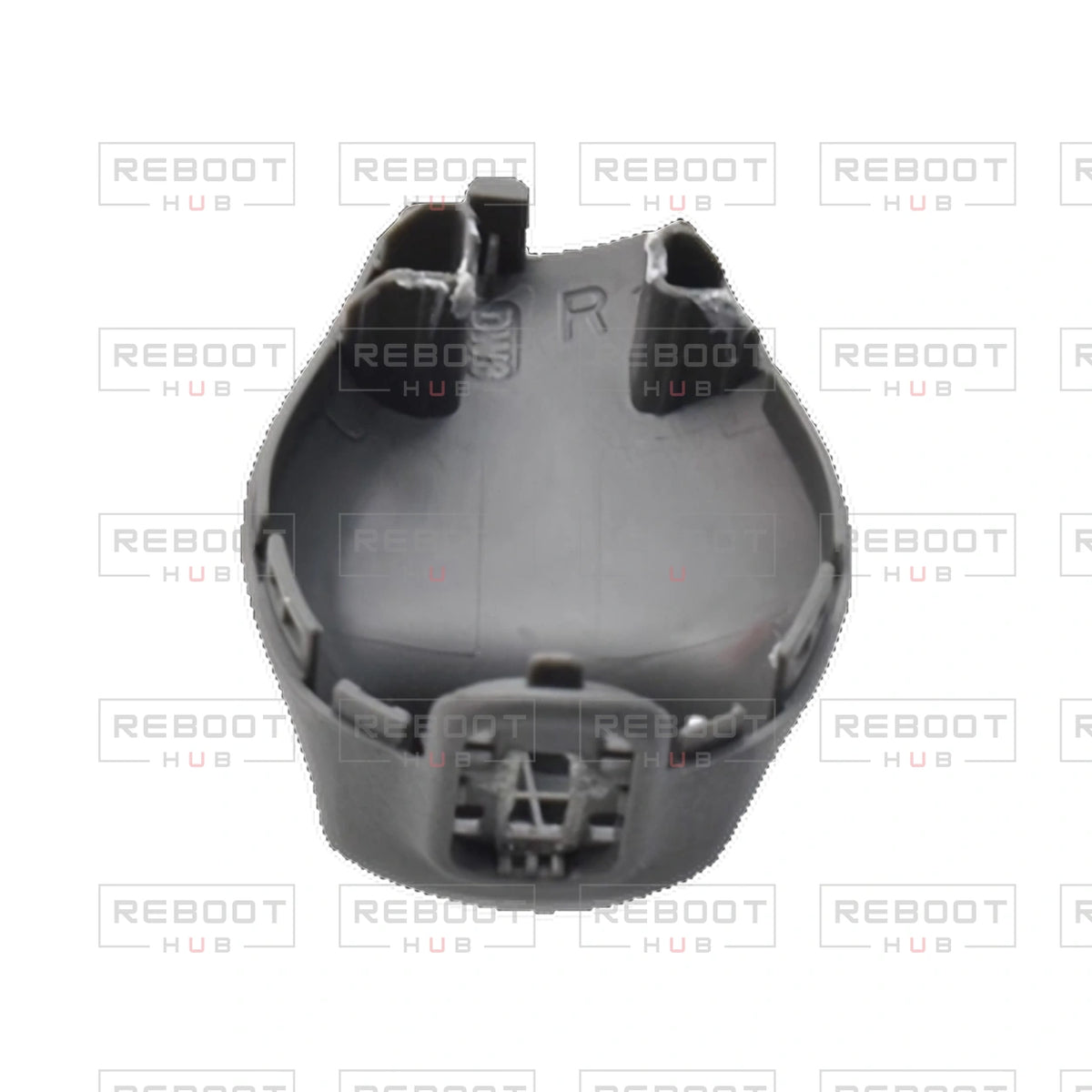 OEM-pulled DJI Air 3S Rear Landing Gear Foot Pad Right on white with Reboot Hub watermark overlay — source view 3