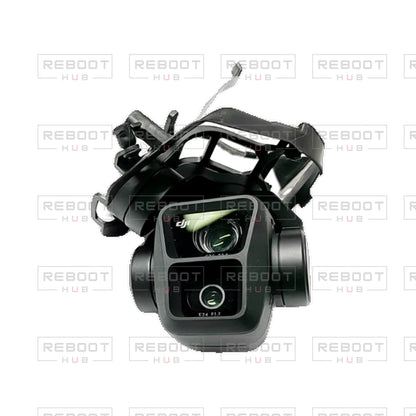 OEM-pulled DJI Air 3 Gimbal Camera Assembly with Lens on white with Reboot Hub watermark overlay — source view 4