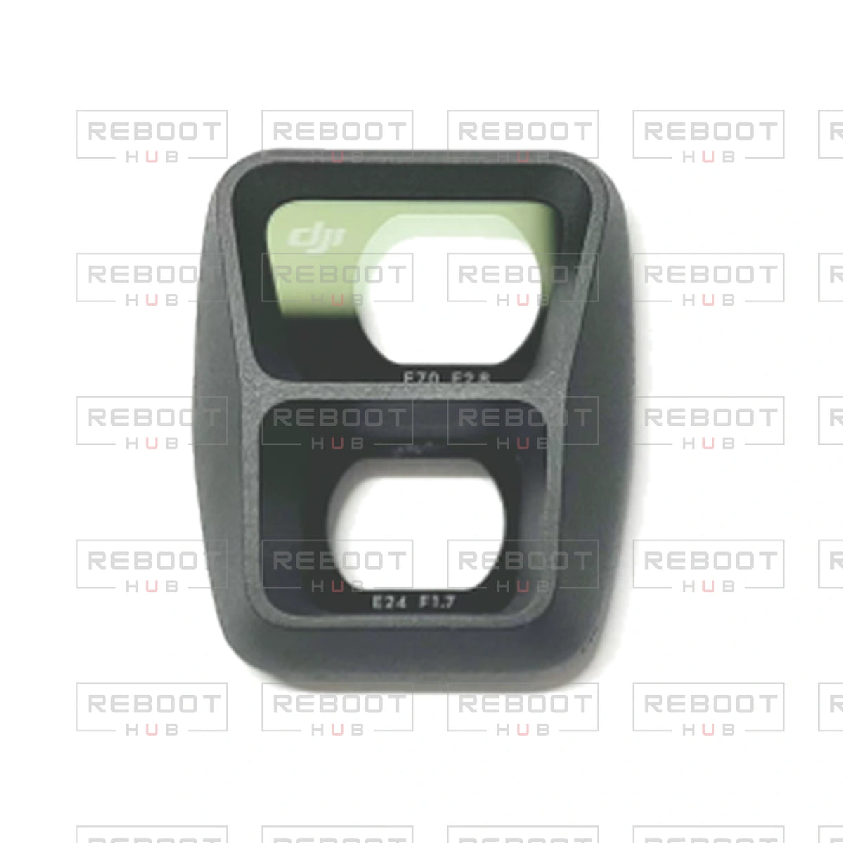 OEM-pulled DJI Air 3 Gimbal Filter Assembly with Glass on white with Reboot Hub watermark overlay — view 4