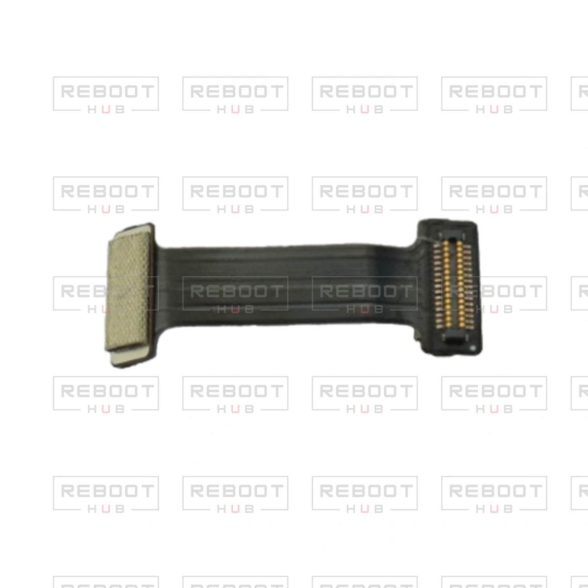 OEM-pulled DJI Air 3S ESC Flexible Flat Cable on white with Reboot Hub watermark overlay — view 3