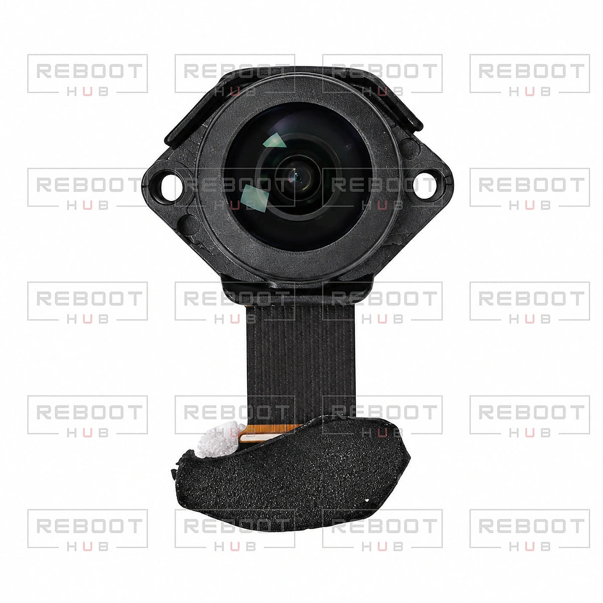 DJI Air 3 Vision Fisheye Camera close detail view on white with Reboot Hub watermark overlay