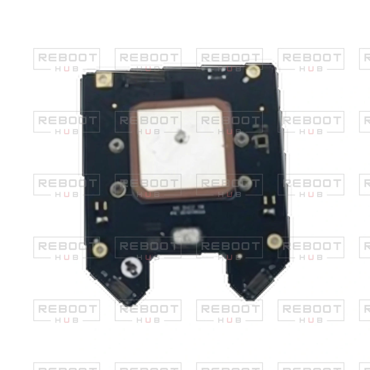OEM-pulled DJI Air 3 GPS and IMU Board on white with Reboot Hub watermark overlay — source view 3